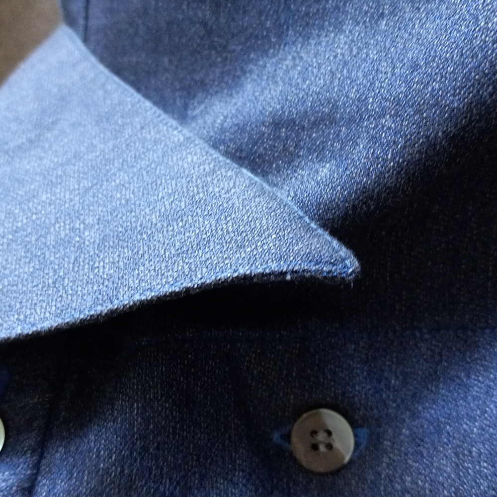 Luca diMarco Mens Sz 2 X Blue button down, 100% Cotton - Picture 9 of 9